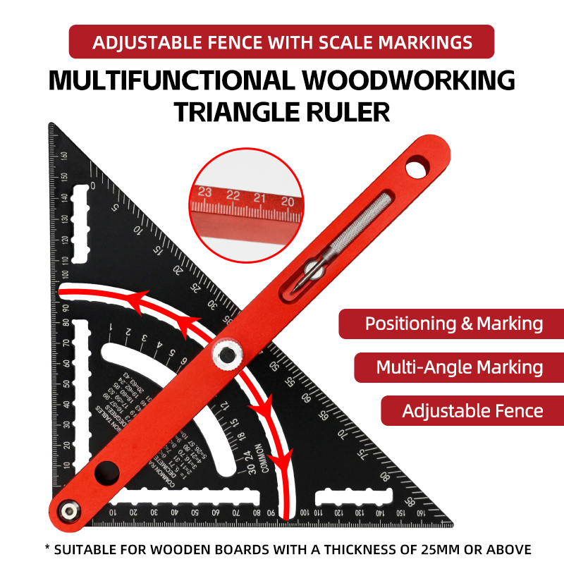 GRT5068 Thickened Aluminum Alloy Woodworking Triangle Ruler